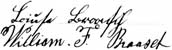 Louise and William Braasch signature