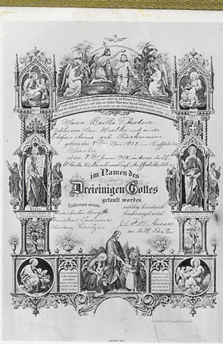 Marie's Baptismal Certificate