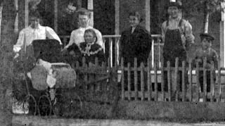 People in front of the house